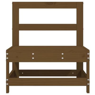 Tuinmiddenbanken 2 st massief grenenhout honingbruin - thumbnail