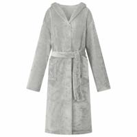 VidaXL Badjas hoodie grijs xxxl flanel - thumbnail