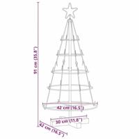 Kerst Cone Boom met standaard Zwart 90 cm Staal - thumbnail