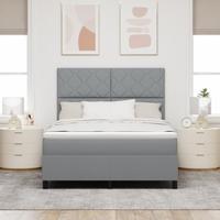 Boxspringbed met Matras Lichtgrijs 140x200 cm Stof - thumbnail