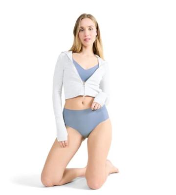 Sloggi Zero Feel taille slip dames 2.0 - High waist - Hoge naadloze dames onderbroek - Katoenen kruisje - Schijnt niet door - Zwart - Huidskleur - Donkerblauw