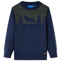 VidaXL Kindertrui gebreid 104 marineblauw - thumbnail