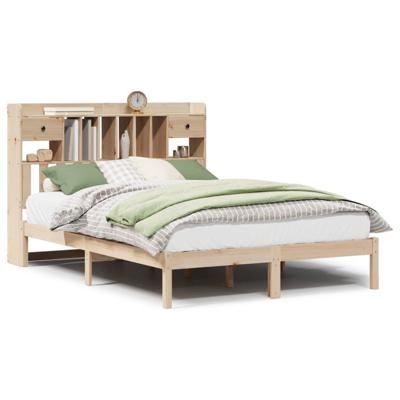 Bed met boekenkast zonder matras massief grenenhout 150x200 cm - thumbnail