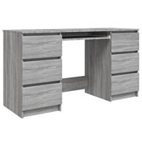 Bureau 140x50x77 cm bewerkt hout grijs sonoma eikenkleurig - thumbnail