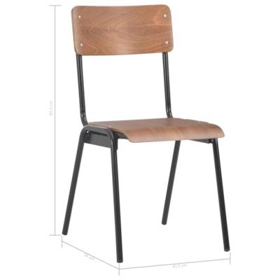 VidaXL Eetkamerstoelen 4 st massief multiplex staal bruin VidaXL Eetkamerstoelen 4 st massief multiplex staal bruin