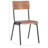 Eetkamerstoelen 4 st massief multiplex staal bruin - thumbnail