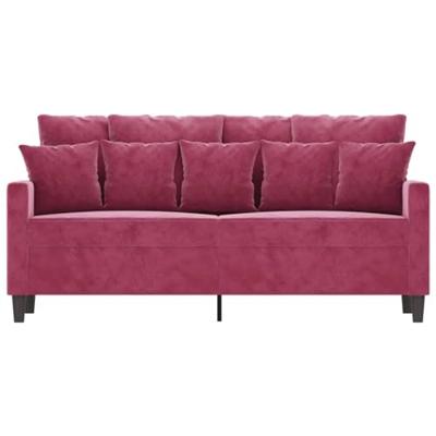 Tweezitsbank 140 cm fluweel wijnrood