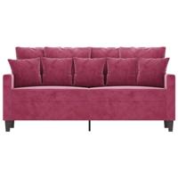 Tweezitsbank 140 cm fluweel wijnrood - thumbnail