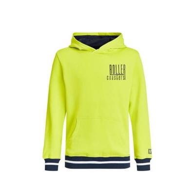 WE Fashion hoodie met tekst neon geel/donkerblauw/wit WE Fashion hoodie met tekst neon geel/donkerblauw/wit