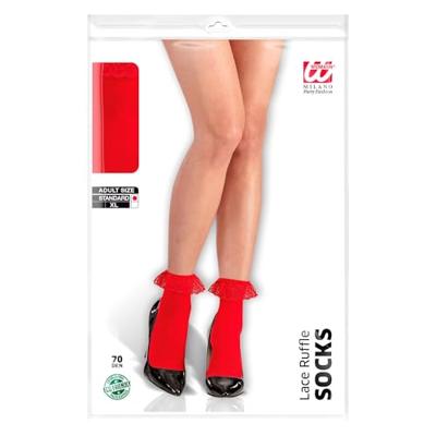 Sokjes met kant rood