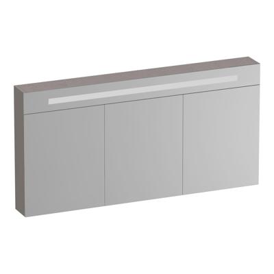 Brauer Promise Deluxe Spiegelkast - 140 cm - met Verlichting - 3 Dubbelzijdige Spiegeldeuren - Timber Greige