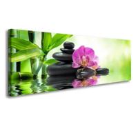 Schilderij - Spa Orchidee, Groen/Roze, 120X40cm, 1luik - thumbnail