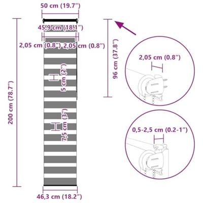 VidaXL Zebra rolgordijn 50x200 cm stofbreedte 45,9cm marmerbeige