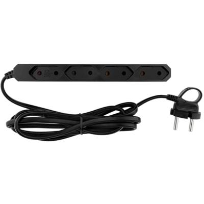 GAO EU4 BLACK Stekkerdoos 4-voudig Zwart Eurostekker 1 stuk(s)