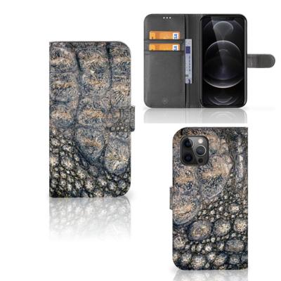 Apple iPhone 12 Pro Max | Telefoonhoesje | Met pasjeshouder | Krokodillenprint