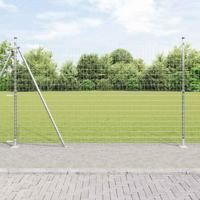 VidaXL Hek met paal zilver 1,6 x 10 m staal - thumbnail