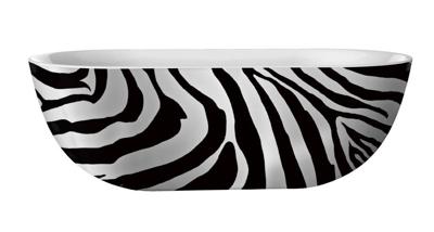 Vrijstaande Bad Best Design 180x86 cm Zebra Acryl Bicolor Zwart Wit Vrijstaande Bad Best Design 180x86 cm Zebra Acryl Bicolor Zwart Wit