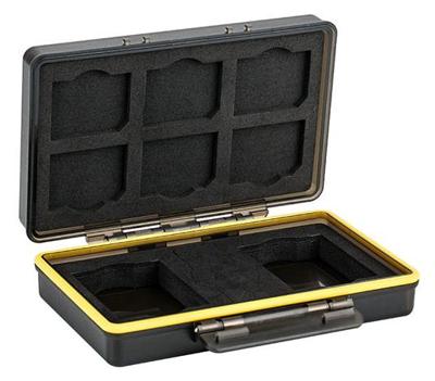 JJC BC-3NPW126 multifunctionele batterij case voor Fujifilm NP-W126/W126S accu's met ruimte voor 6 SD kaarten