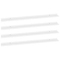 VidaXL Wandschappen 4 st 115x9x3 cm wit - thumbnail
