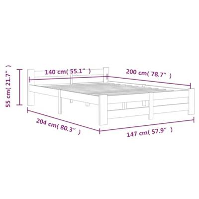 Bedframe massief grenenhout honingbruin 140x200 cm