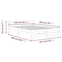 Bedframe massief grenenhout honingbruin 140x200 cm - thumbnail