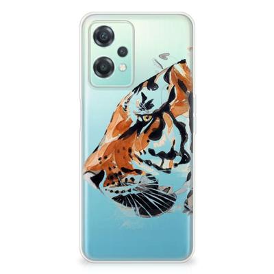 Smartphone hoesje OnePlus Nord CE 2 Lite Watercolor Tiger Smartphone hoesje OnePlus Nord CE 2 Lite Watercolor Tiger