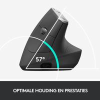 Logitech Ergonomische muis Bluetooth, Radiografisch Optisch Zwart, Zilver 4 Toetsen 4000 dpi Ergonomisch - thumbnail
