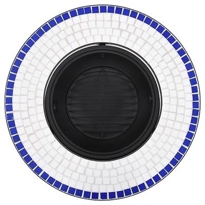 VidaXL Vuurschaal mozaïek 68 cm keramiek blauw en wit
