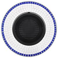 VidaXL Vuurschaal mozaïek 68 cm keramiek blauw en wit - thumbnail