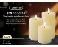 Kaarsenset LED Lumineo warm-wit 3 stuks - thumbnail