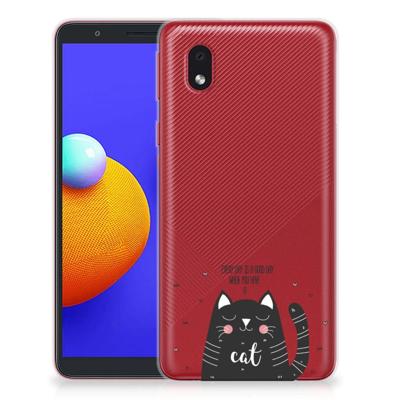 Samsung Galaxy A01 Core Telefoonhoesje met Naam Cat Good Day Samsung Galaxy A01 Core Telefoonhoesje met Naam Cat Good Day