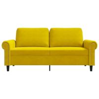 Tweezitsbank 140 cm fluweel geel - thumbnail