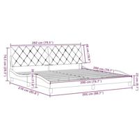 Bedframe zonder matras stof donkergrijs 200x200 cm - thumbnail