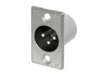 Neutrik NC3MP XLR-connector Flensstekker, contacten recht Aantal polen: 3 Zilver 1 stuk(s) - thumbnail