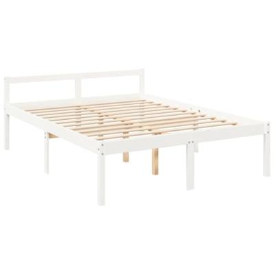Bedframe massief grenenhout wit 150x200 cm 5FT king Bedframe massief grenenhout wit 150x200 cm 5FT king