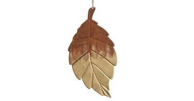 Blad ijzer goldwash l10.5b20.5 bruin kerstboomversiering kerst Decoris - Decoris