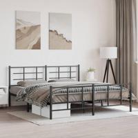 Bedframe met hoofd- en voeteneinde metaal zwart 183x213 cm - thumbnail