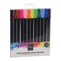 Brush Pen met Fineliner Set - thumbnail