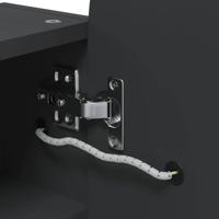 Badkamerkast met spiegel en LED gebogen 42x13x70 cm zwart - thumbnail