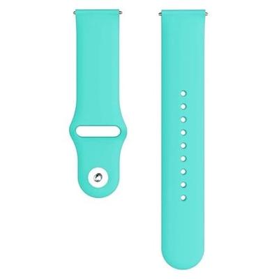 By Qubix - Compatible met Garmin Venu 2 / Garmin Venu 3 - Rubberen sportband - Aqua blauw - Compatible Garmin bandje - Bandbreedte: 22mm