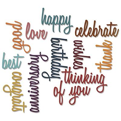 Sizzix • tim holtz thinlits die set celebration words script 13pcs