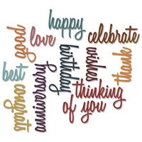 Sizzix • tim holtz thinlits die set celebration words script 13pcs - thumbnail
