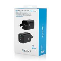 Oplader Aisens ASCH-65W3P042-BK Zwart 65 W (1 Stuks) - thumbnail