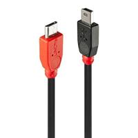 LINDY USB-kabel USB 2.0 USB Micro-B stekker, USB Mini-B stekker 2,00 m zwart met OTG-functie - thumbnail
