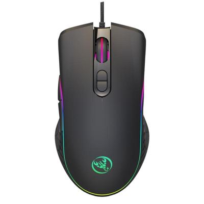 HXSJ A867 USB 6400DPI vier-Speed instelbare RGB-verlichting bedrade E-sport gaming muis lengte: 1.5 m
