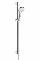 Hansgrohe Croma Select S Multi glijstangset met Croma Select S Multi handdouche 90cm met Isiflex`B doucheslang 160cm wit/chroom 26570400 - thumbnail