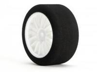 Pro foam tyre 30mm rear c (35) with racing mesh wheel white (1 pair) - thumbnail