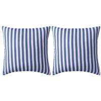 VidaXL Buitenkussens 45x45 cm gestreept marineblauw 2 st - thumbnail