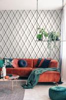 Dutch Wallcoverings Sauvage Ruit - Grijs/Zwart - thumbnail