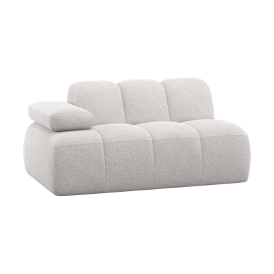 Woood Mojo 1,5-zits bank arm links ribstof Crème